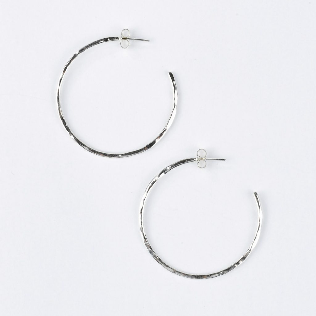 UMIWI Platatinos große Silber Creolen im Kreis