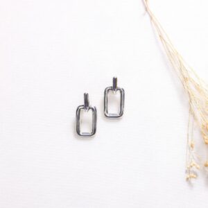 Silber Ohrring - kleines Rechteck