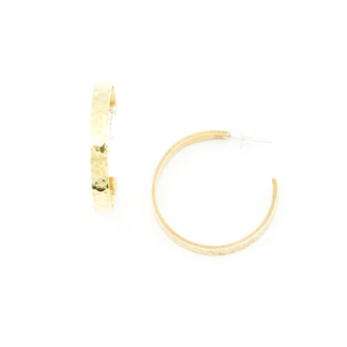 Große Messing Creolen 'círculo' gehämmert