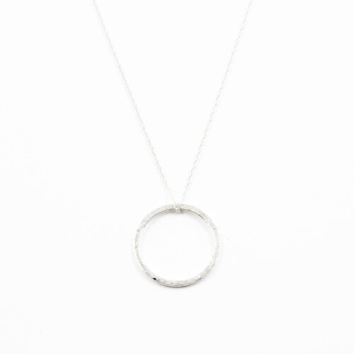 Silber Kettenanhänger 'Structural' gehämmert L