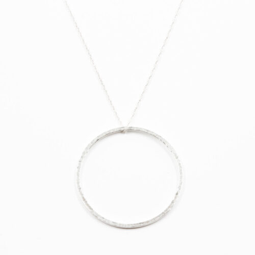 Silber Kettenanhänger 'Structural' gehämmert XXL