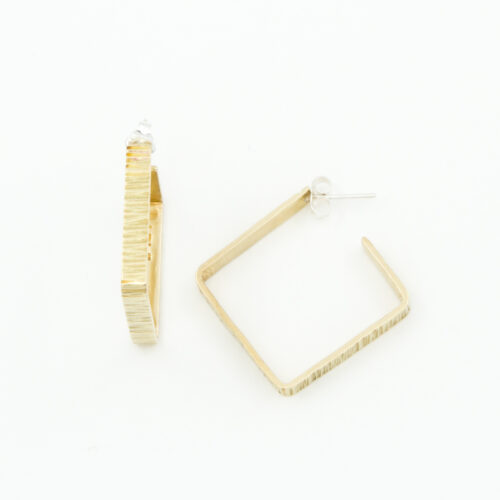 Creolen ‚Structural‘ - Eckig, Messing, gestrichen, L (Ø 3,0 cm)