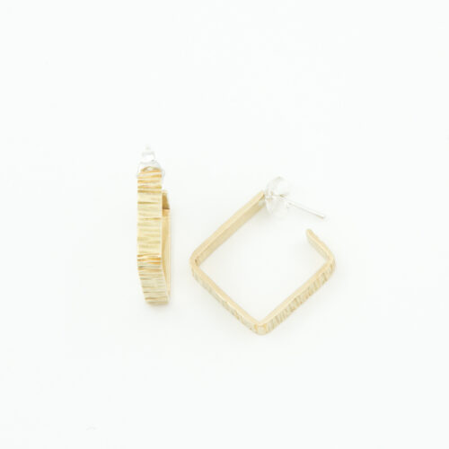 Creolen ‚Structural‘ - Eckig, Messing, gestrichen, M (Ø 2,0 cm)