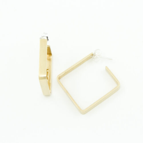 Creolen ‚Structural‘ - Eckig, Messing, glatt, L (Ø 3,0 cm)