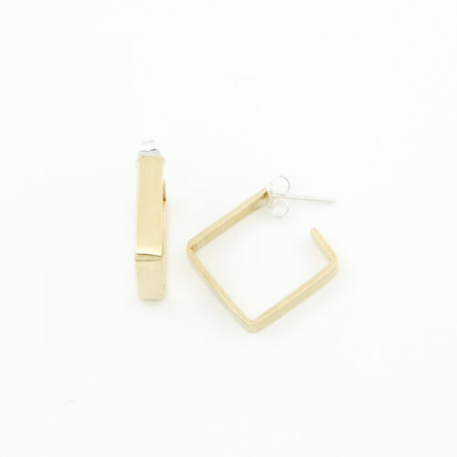 Creolen ‚Structural‘ - Eckig, Messing, glatt, M (Ø 2,0 cm)