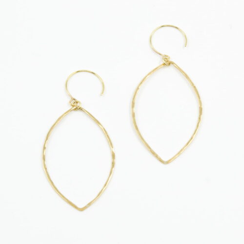 Ohrringe ‚Elementos‘ - Messing, Einfach Blatt