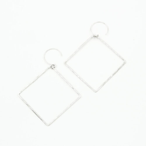 Silber Ohrringe 'Elementos' einfach eckig