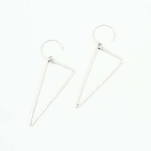 Ohrringe ‚Elementos‘ - Silber, Einfach langes Dreieck