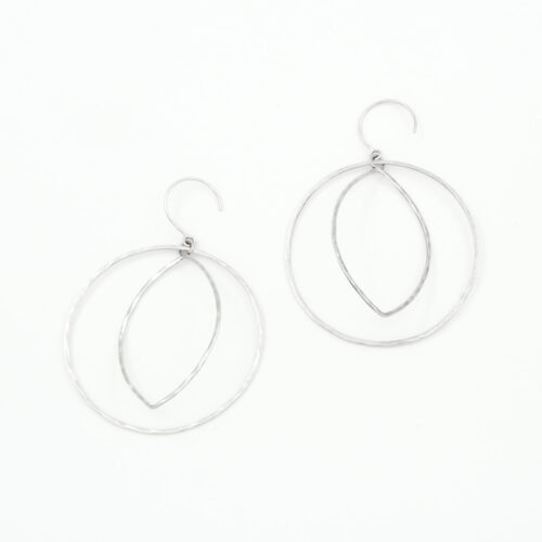 Silber Ohrringe 'Elementos' zweifach rund